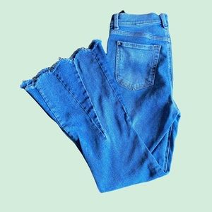 7 For All Mankind Frayed Hem Blue Jeans